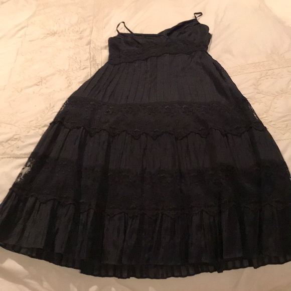 Spaghetti strap navy vintage boho dress. EUC - Picture 6 of 8